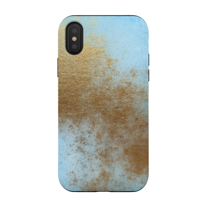 iPhone Xs / X StrongFit Gold Metal and Teal Texture by  Utart