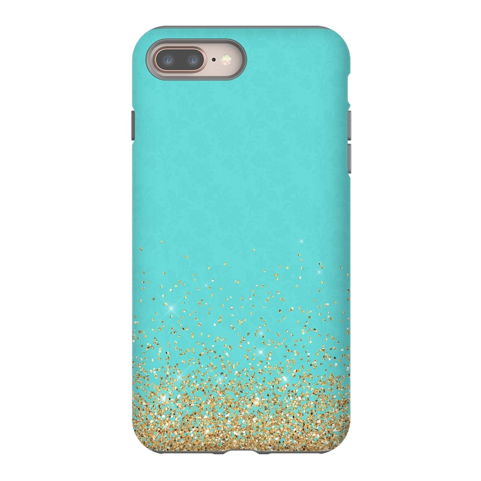 iPhone 7 plus StrongFit Teal and Gold Glitter by  Utart