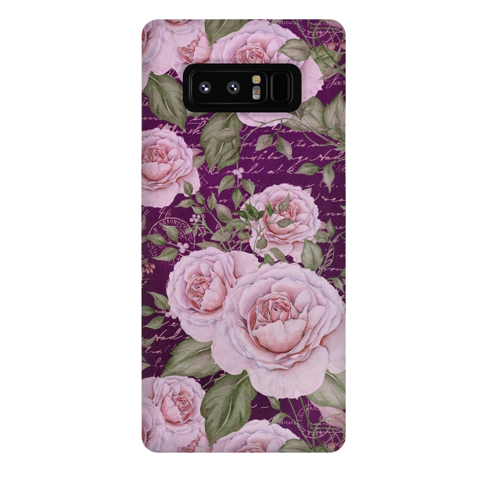 Galaxy Note 8 StrongFit Nostalgic Rose PAttern by Andrea Haase