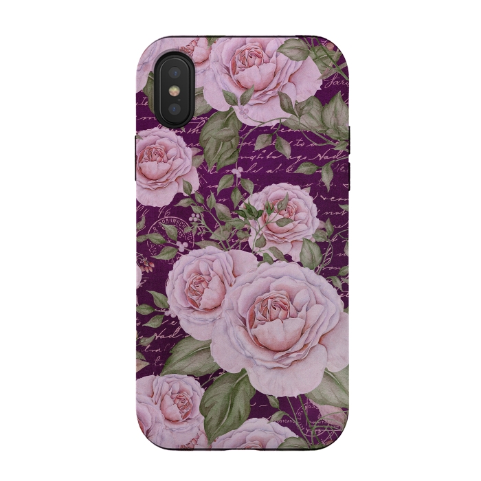 iPhone Xs / X StrongFit Nostalgic Rose PAttern by Andrea Haase