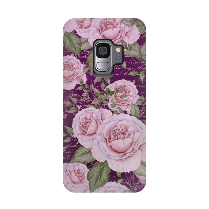 Galaxy S9 StrongFit Nostalgic Rose PAttern by Andrea Haase