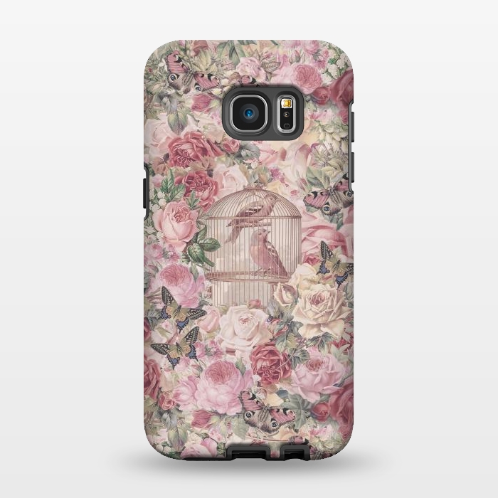 Galaxy S7 EDGE StrongFit Nostalgic Flowers With Birdcage by Andrea Haase