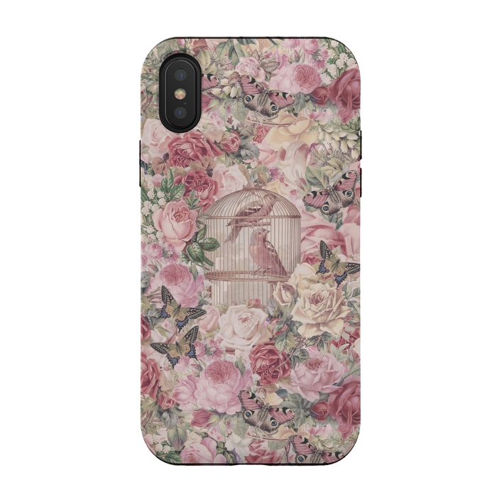 iPhone Xs / X StrongFit Nostalgic Flowers With Birdcage by Andrea Haase