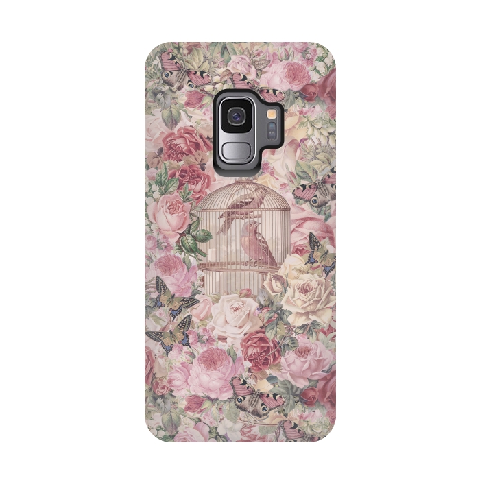 Galaxy S9 StrongFit Nostalgic Flowers With Birdcage by Andrea Haase