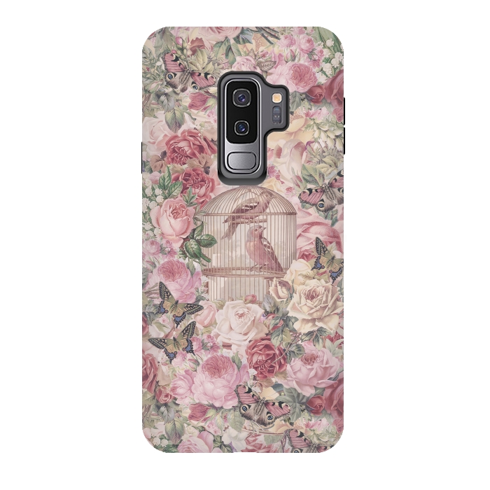 Galaxy S9 plus StrongFit Nostalgic Flowers With Birdcage by Andrea Haase