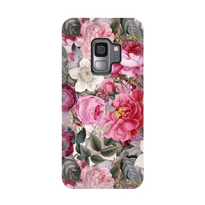 Galaxy S9 StrongFit Luxuriantly Vintage Flower Pattern by  Utart