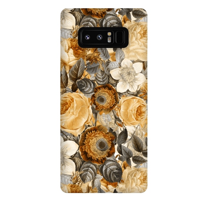 Galaxy Note 8 StrongFit luxuriantly gold vintage floral pattern by  Utart