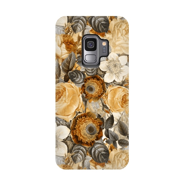 Galaxy S9 StrongFit luxuriantly gold vintage floral pattern by  Utart