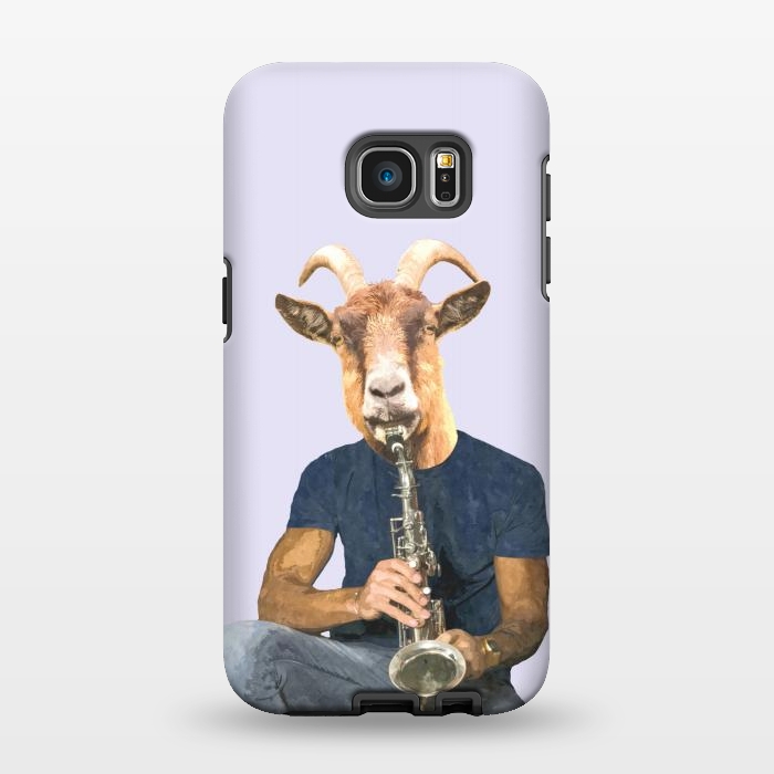 Galaxy S7 EDGE StrongFit Goat Musician Illustration by Alemi