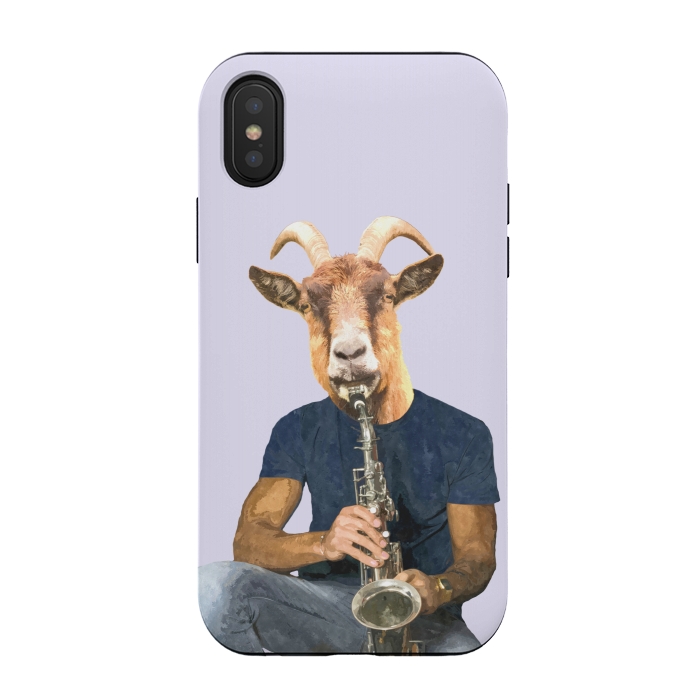 iPhone Xs / X StrongFit Goat Musician Illustration by Alemi