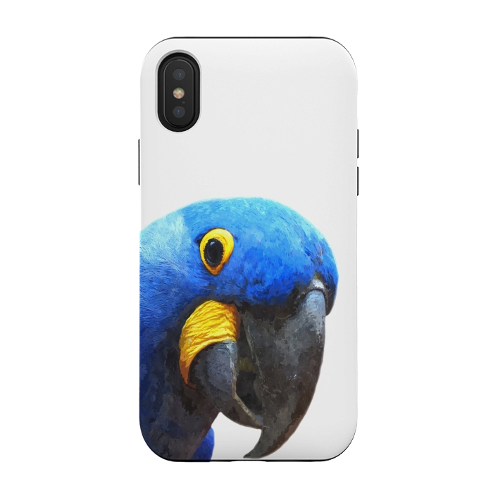 iPhone Xs / X StrongFit Blue Parrot Portrait by Alemi