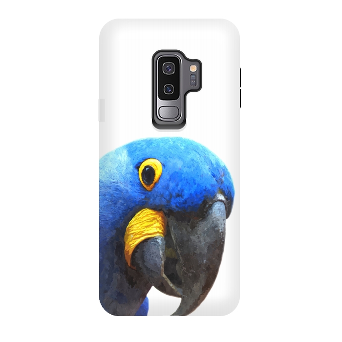 Galaxy S9 plus StrongFit Blue Parrot Portrait by Alemi