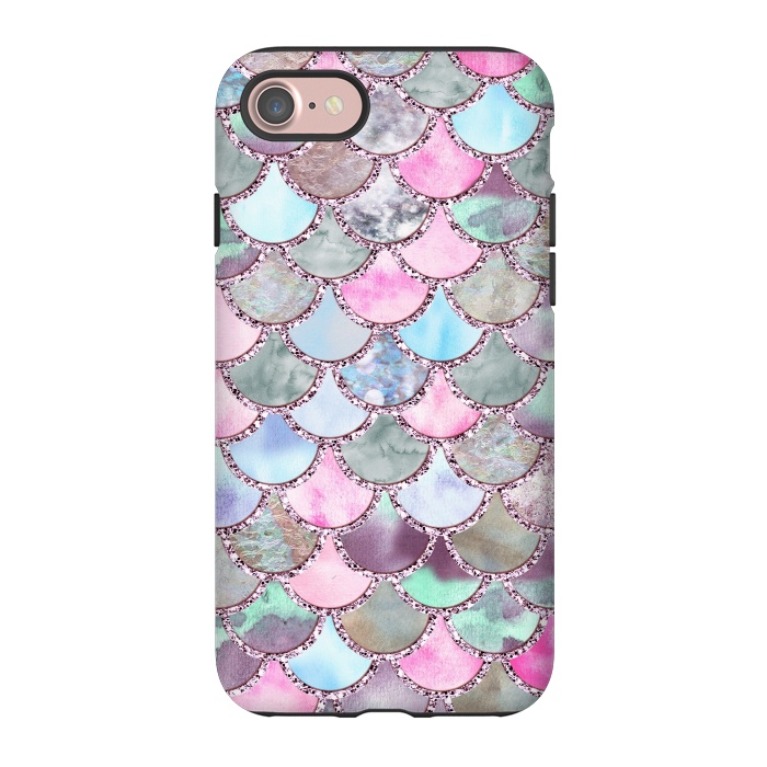 iPhone 7 StrongFit Pastel Multicolor Mermaid Scales by  Utart