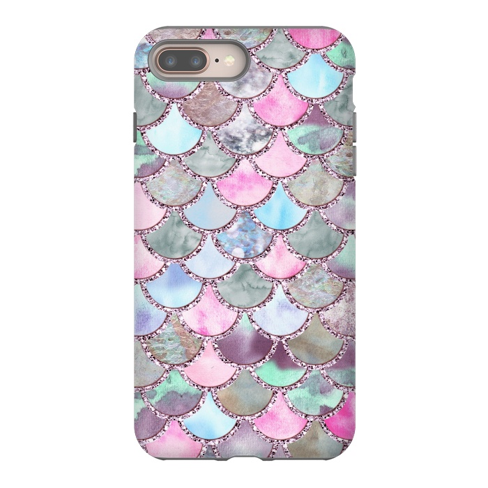 iPhone 7 plus StrongFit Pastel Multicolor Mermaid Scales by  Utart