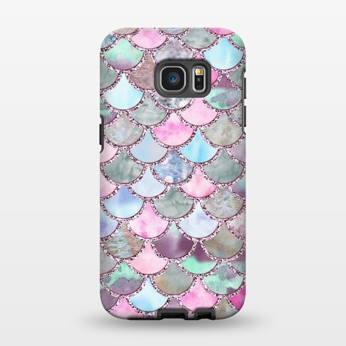 Galaxy S7 EDGE StrongFit Pastel Multicolor Mermaid Scales by  Utart