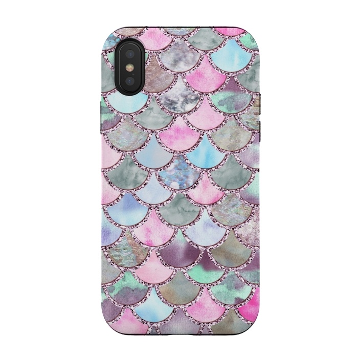 iPhone Xs / X StrongFit Pastel Multicolor Mermaid Scales by  Utart