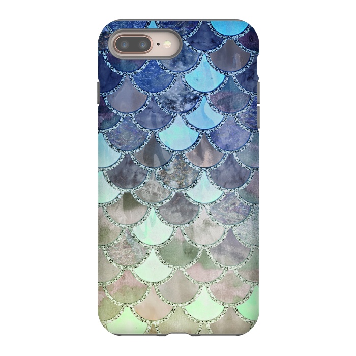 iPhone 7 plus StrongFit Multicolor Watercolor Fish and Mermaid Scales by  Utart