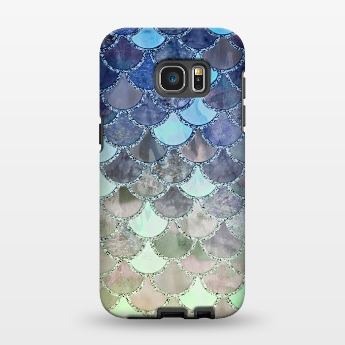 Galaxy S7 EDGE StrongFit Multicolor Watercolor Fish and Mermaid Scales by  Utart