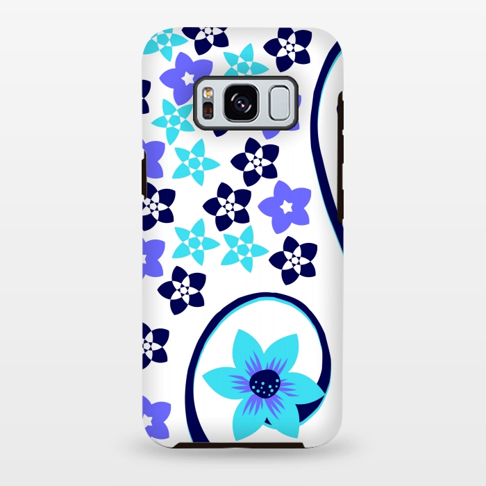 Galaxy S8 plus StrongFit blue floral pattern 2 by MALLIKA