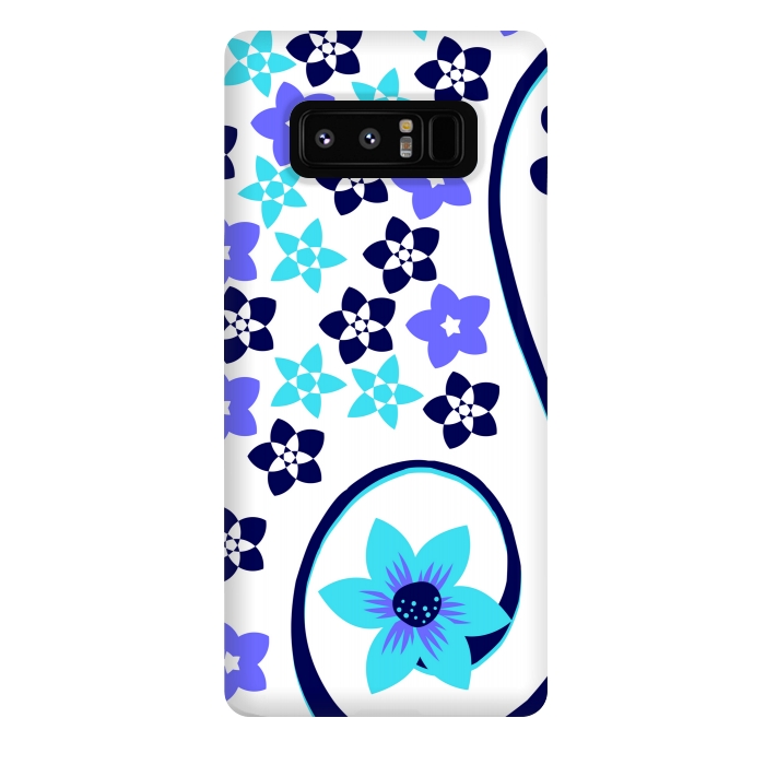 Galaxy Note 8 StrongFit blue floral pattern 2 by MALLIKA