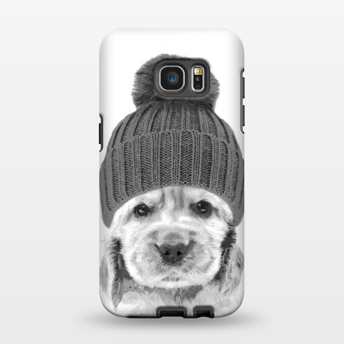 Galaxy S7 EDGE StrongFit Black and White Cocker Spaniel by Alemi