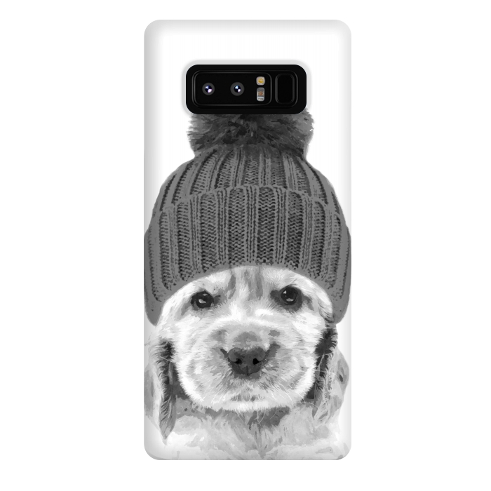 Galaxy Note 8 StrongFit Black and White Cocker Spaniel by Alemi