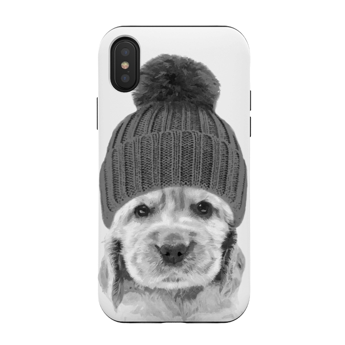 iPhone Xs / X StrongFit Black and White Cocker Spaniel by Alemi