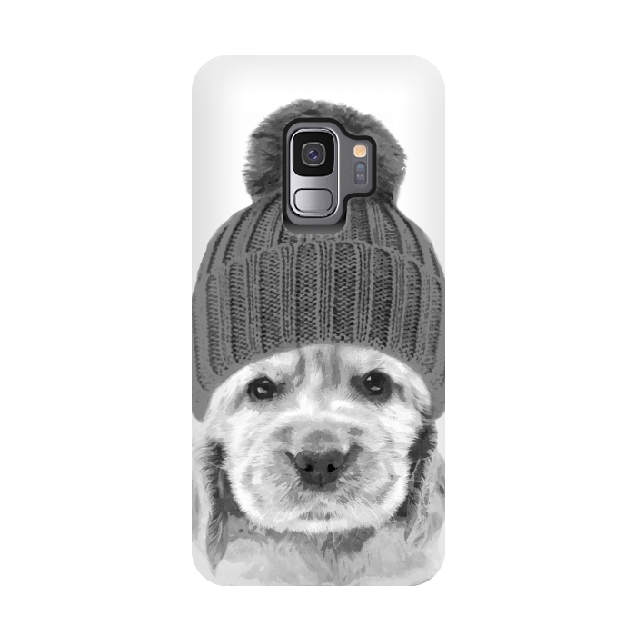 Galaxy S9 StrongFit Black and White Cocker Spaniel by Alemi