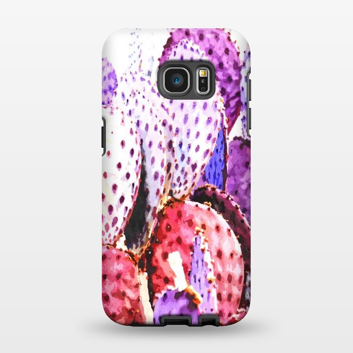 Galaxy S7 EDGE StrongFit Purple Cactus Illustration by Alemi