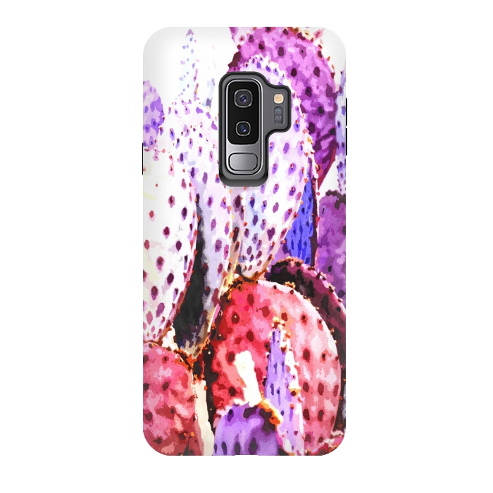 Galaxy S9 plus StrongFit Purple Cactus Illustration by Alemi
