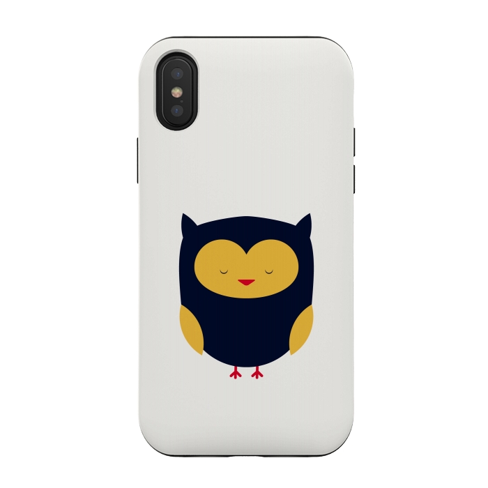 iPhone Xs / X StrongFit cute little flat owl by TMSarts