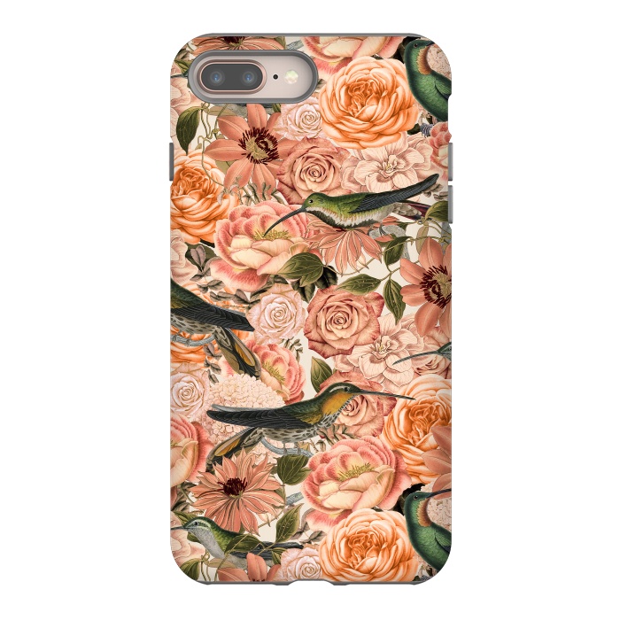 iPhone 7 plus StrongFit Vintage Flower And Hummingbird Pattern by Andrea Haase