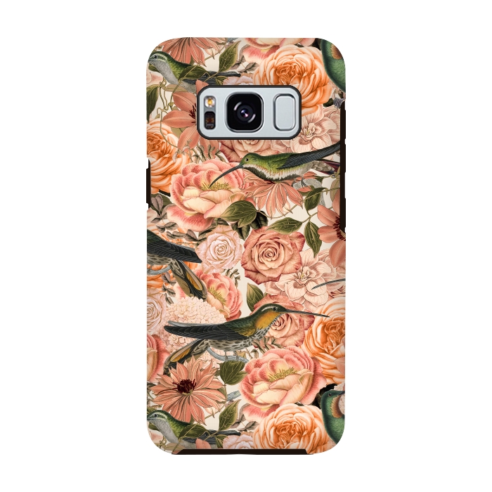 Galaxy S8 StrongFit Vintage Flower And Hummingbird Pattern by Andrea Haase