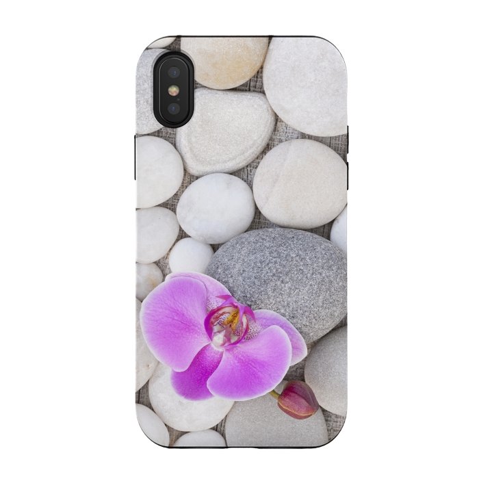 iPhone Xs / X StrongFit Zen Style Orchid On Pebble by Andrea Haase