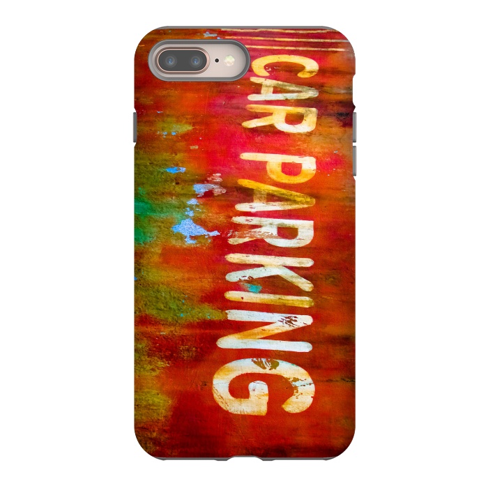 iPhone 7 plus StrongFit Grunge Spray Paint Car Parking Sign by Andrea Haase