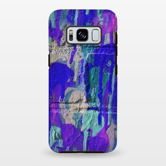 Galaxy S8 plus StrongFit Blue And Purple Spray Paint Wall by Andrea Haase