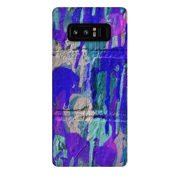 Galaxy Note 8 StrongFit Blue And Purple Spray Paint Wall by Andrea Haase