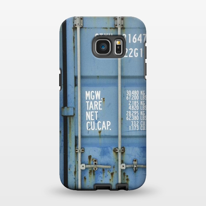 Galaxy S7 EDGE StrongFit Shipping Containter With Stencil Text by Andrea Haase