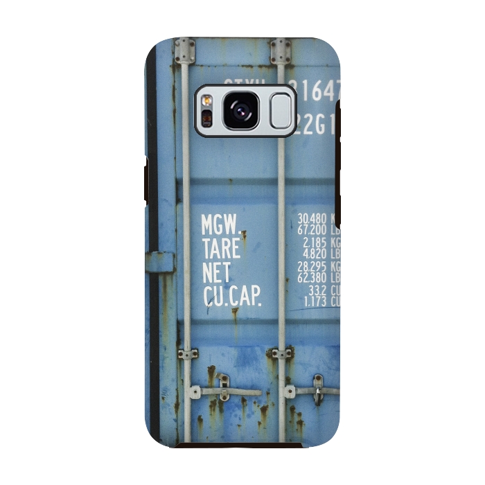 Galaxy S8 StrongFit Shipping Containter With Stencil Text by Andrea Haase
