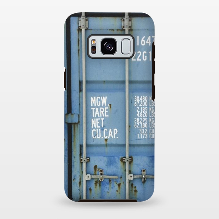 Galaxy S8 plus StrongFit Shipping Containter With Stencil Text by Andrea Haase