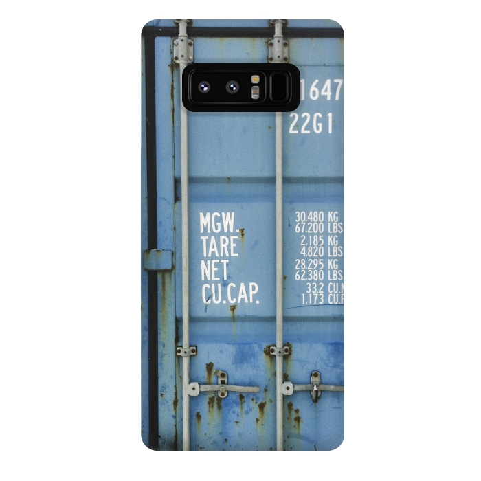 Galaxy Note 8 StrongFit Shipping Containter With Stencil Text by Andrea Haase
