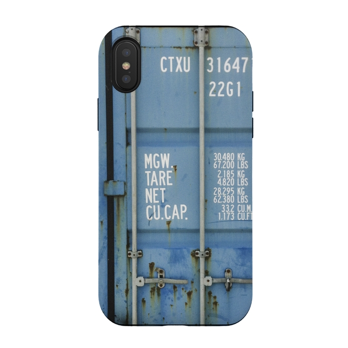 iPhone Xs / X StrongFit Shipping Containter With Stencil Text by Andrea Haase