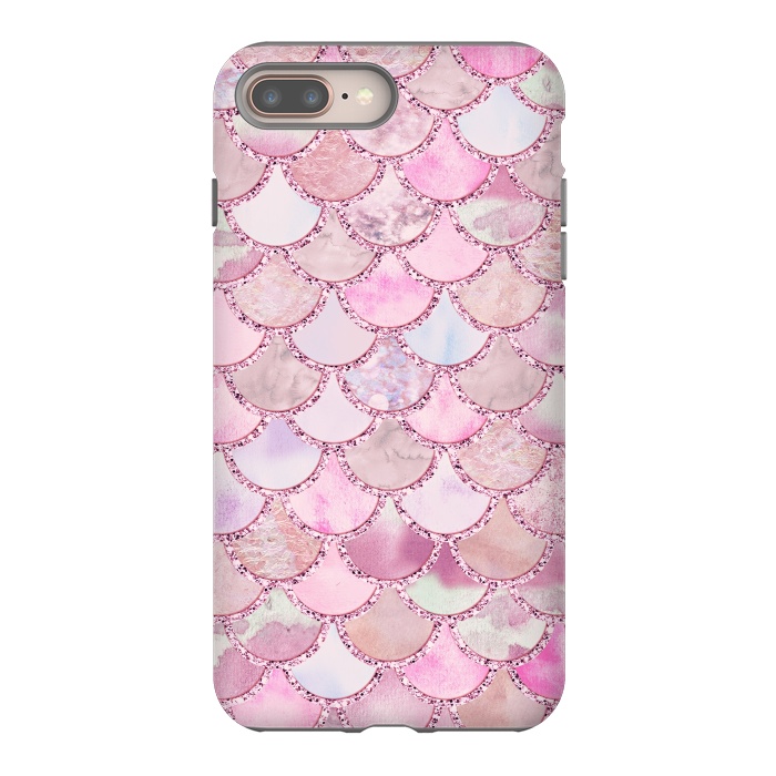 iPhone 7 plus StrongFit Pretty pink and pastel Mermaid Scales  by  Utart