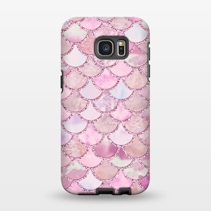 Galaxy S7 EDGE StrongFit Pretty pink and pastel Mermaid Scales  by  Utart