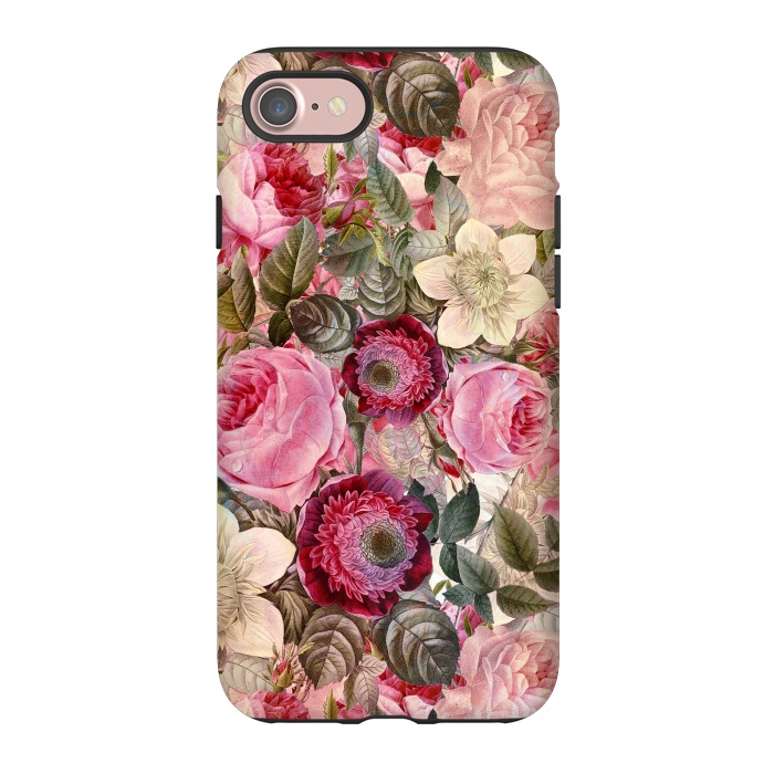 iPhone 7 StrongFit Pink Vintage Flower Pattern by  Utart