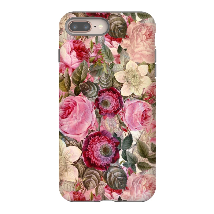 iPhone 7 plus StrongFit Pink Vintage Flower Pattern by  Utart