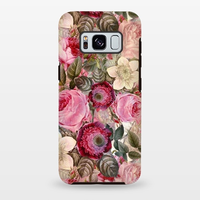 Galaxy S8 plus StrongFit Pink Vintage Flower Pattern by  Utart