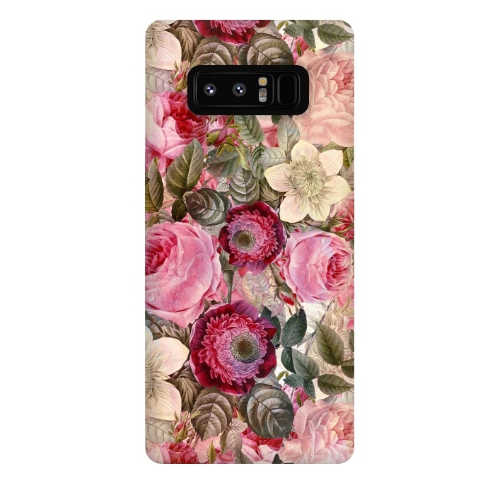 Galaxy Note 8 StrongFit Pink Vintage Flower Pattern by  Utart