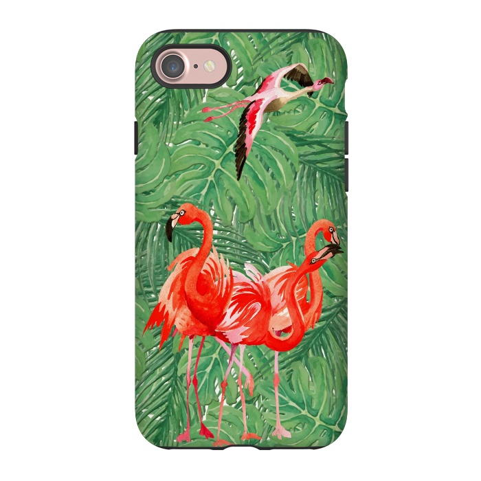 iPhone 7 StrongFit Flamingo Jungle  by  Utart