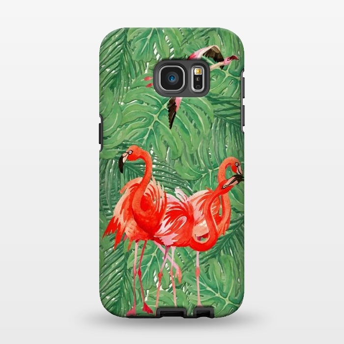 Galaxy S7 EDGE StrongFit Flamingo Jungle  by  Utart